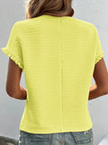Texture Round Neck Short Sleeve T-Shirt - Trendsi