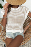 Striped Round Neck Sweater Vest - Trendsi - Flyclothing LLC