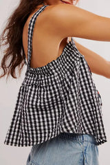 Tied Front Textured Square Neck Cami - Trendsi - Flyclothing LLC