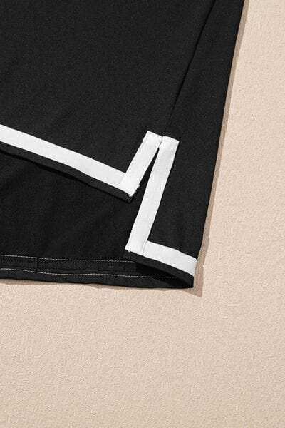 Contrast Trim Tee and Shorts Set - Trendsi - Flyclothing LLC