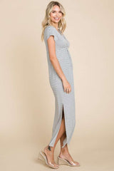 Culture Code Full Size Striped Twisted Detail Dress - Trendsi