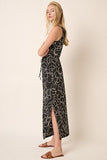 Mittoshop Side Slit Flower Print V-Neck Sleeveless Dress - Trendsi