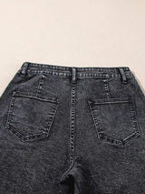 High-Waisted Wide Leg Washed Jeans - Trendsi - Flyclothing LLC