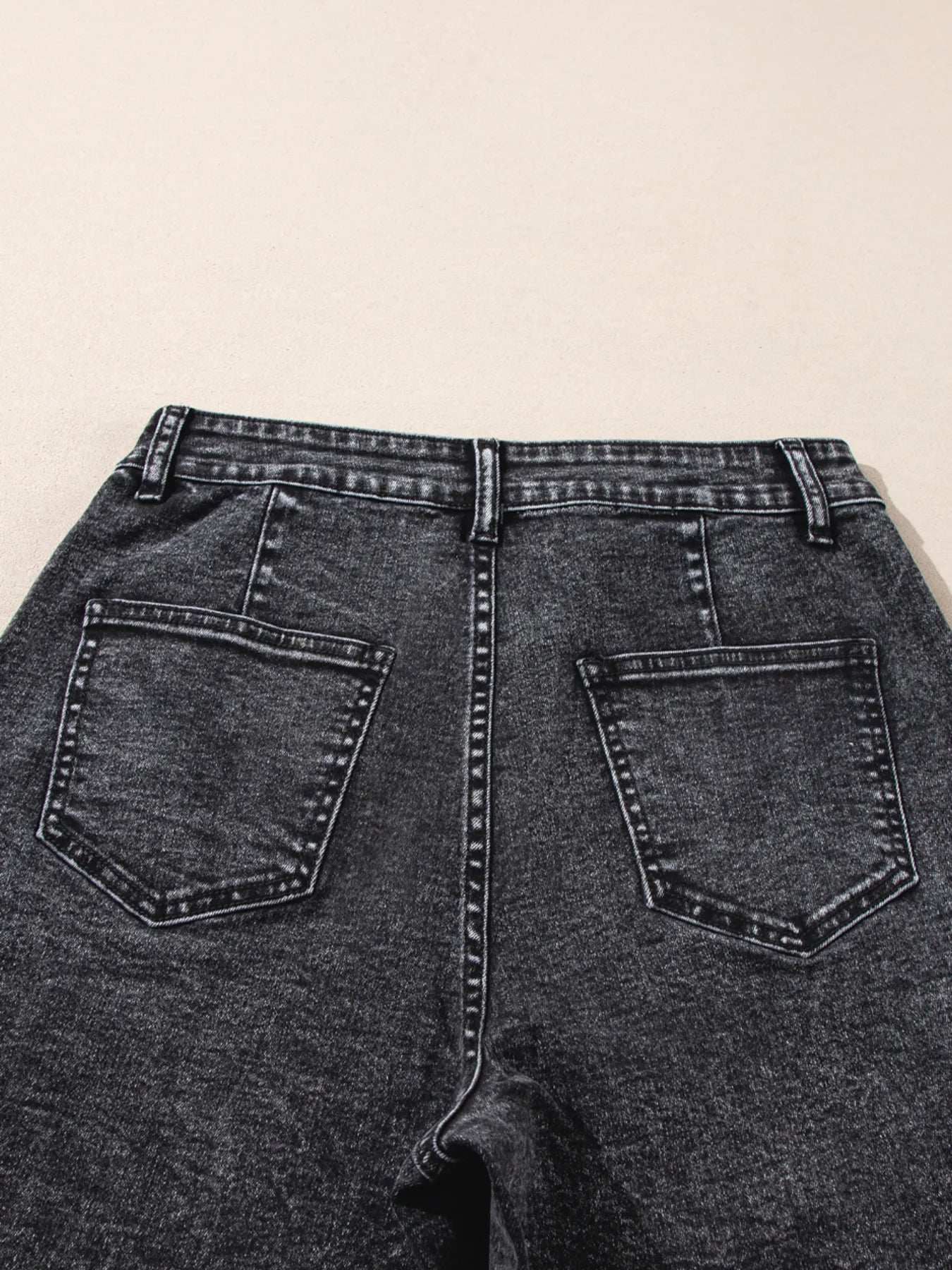 High-Waisted Wide Leg Washed Jeans - Trendsi - Flyclothing LLC