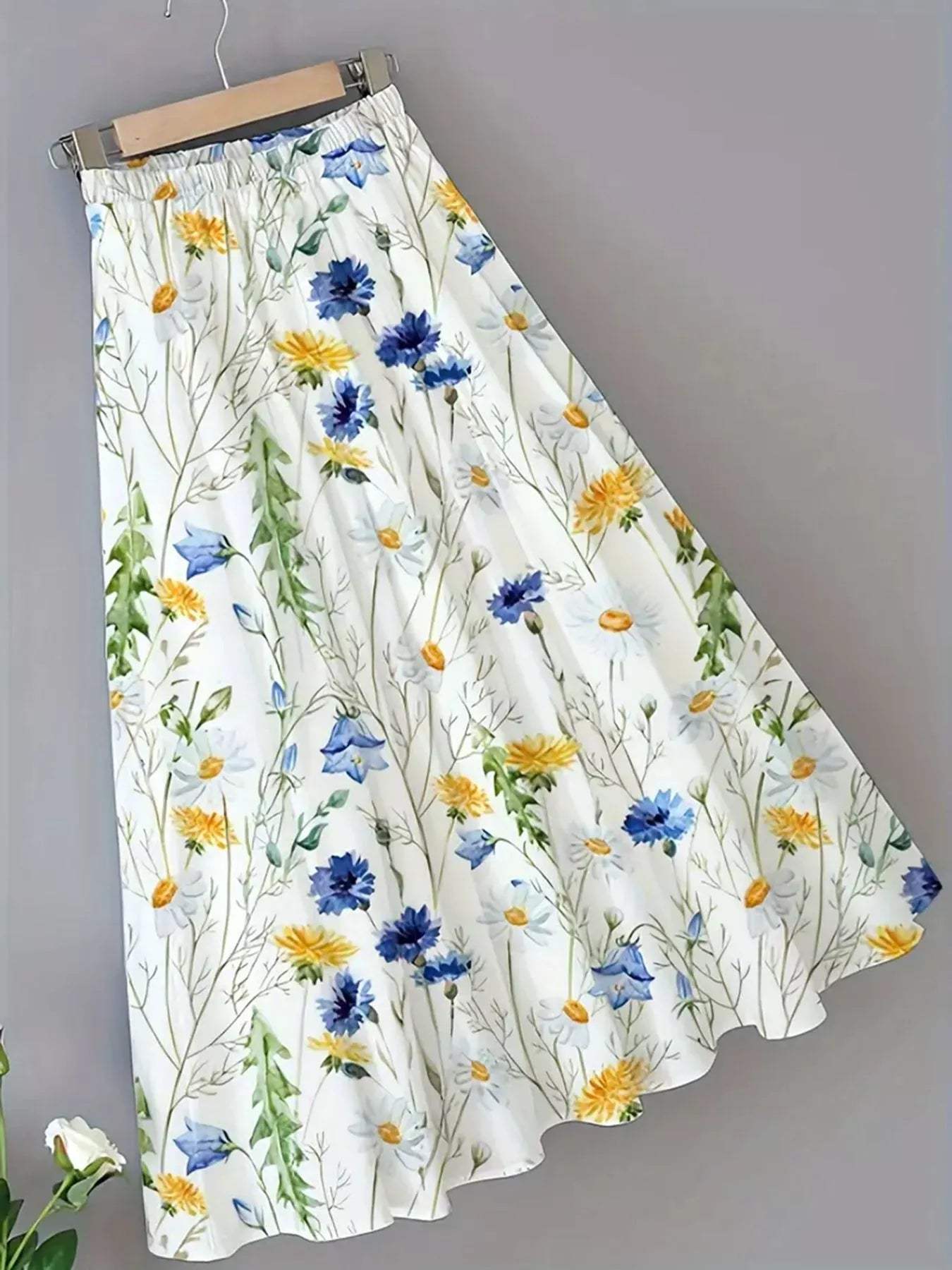 Printed Elastic Waist Skirt - Trendsi - Flyclothing LLC