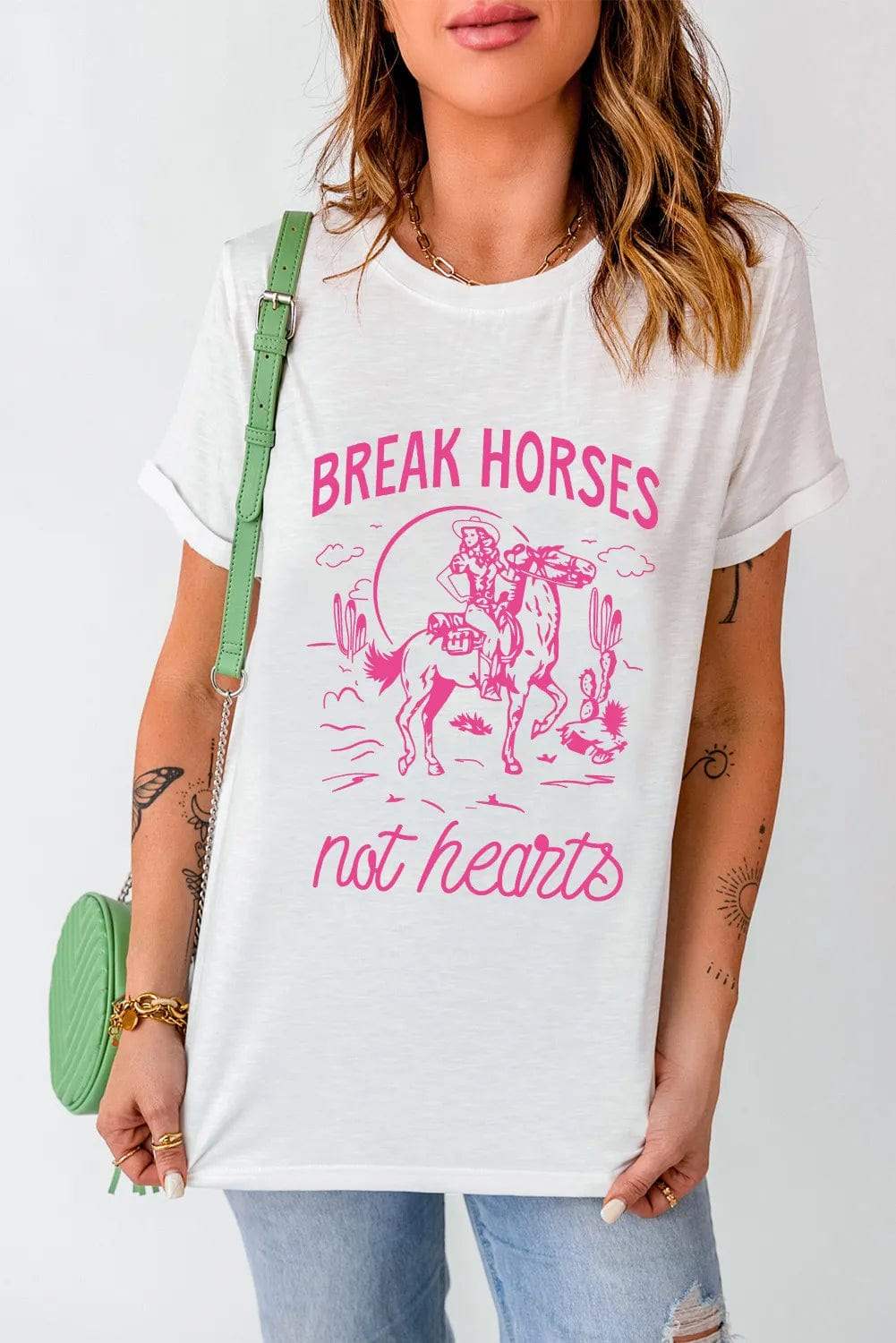 Graphic Round Neck Short Sleeve T-Shirt - Trendsi - Flyclothing LLC