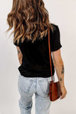 Bow Round Neck Short Sleeve T-Shirt - Trendsi - Flyclothing LLC