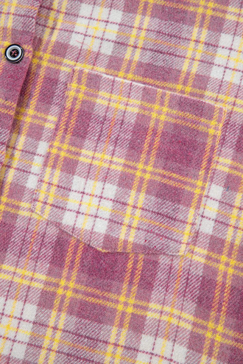 Plaid Collared Neck Button Up Shacket - Trendsi - Flyclothing LLC