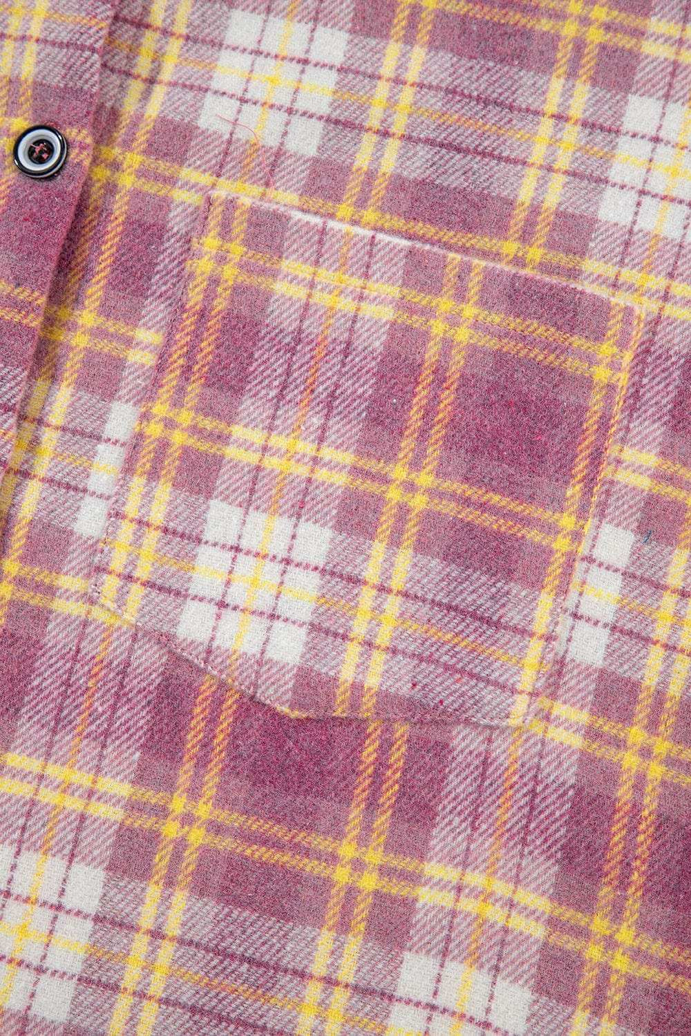 Plaid Collared Neck Button Up Shacket - Trendsi - Flyclothing LLC