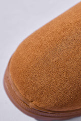 Letter M Suede Round Toe Slippers - Trendsi - Flyclothing LLC