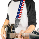 Guitar Strap - Americana Stars & Stripes2 Blue White Red White - Buckle-Down - Flyclothing LLC