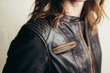 Electra - Women's Motorcycle Leather Jacket - First Manufacturing Company - Flyclothing LLC