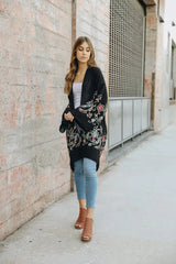 Long Sheer Floral Kimono – Graceful and Lightweight - Boho Clothing and Accessories - Flyclothing LLC