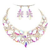 Elegant Multi Stone Evening Necklace Earrings Set - Madeline Love - Flyclothing LLC