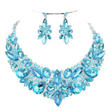 Elegant Multi Stone Evening Necklace Earrings Set - Madeline Love - Flyclothing LLC