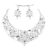 Elegant Multi Stone Evening Necklace Earrings Set - Madeline Love - Flyclothing LLC