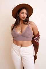 Curvy Waistband Loop Lace Brami – Elegant Plus Size Lace Detail - Boho Clothing and Accessories - Flyclothing LLC