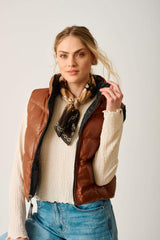 Ellen OS Leather Vest - Reversible - mauritiusleather - Flyclothing LLC