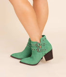Elsa Leather Ankle Boot in Teal - Naughty Monkey - Flyclothing LLC