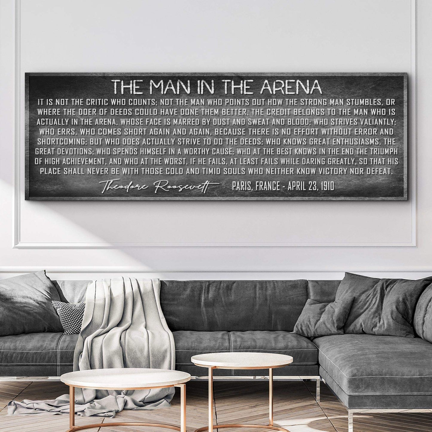 The Man In The Arena Sign VII - Tailored Canvases - Flyclothing LLC