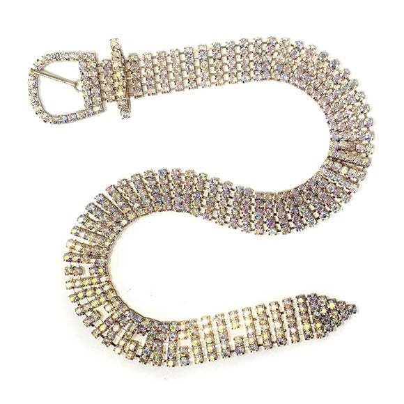 Embellished Crystal Rhinestone Buckle Belt - Madeline Love - Flyclothing LLC