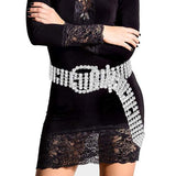 Embellished Crystal Rhinestone Buckle Belt - Madeline Love - Flyclothing LLC