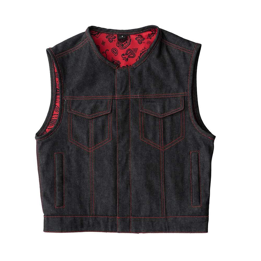 Ember Men's Motorcycle Denim Vest - First Manufacturing Company - Flyclothing LLC