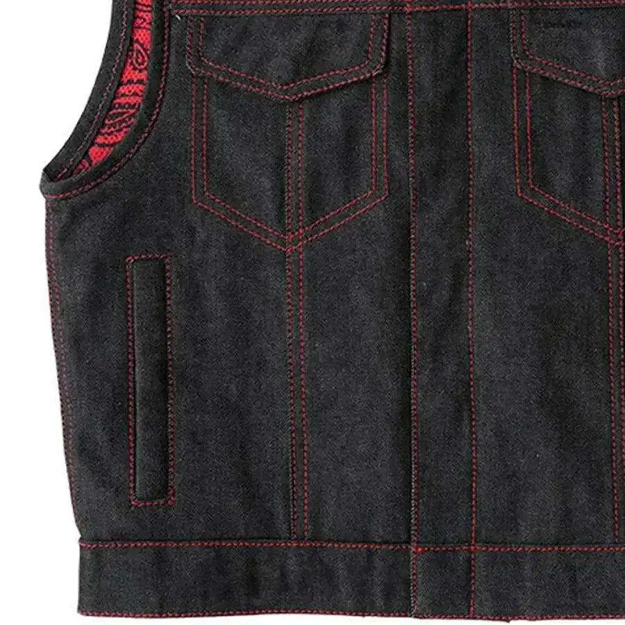 Ember Men's Motorcycle Denim Vest - First Manufacturing Company - Flyclothing LLC