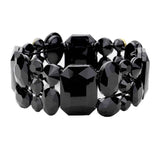 Emerald Cut Crystal Accented Stretch Evening Bracelet - Madeline Love - Flyclothing LLC