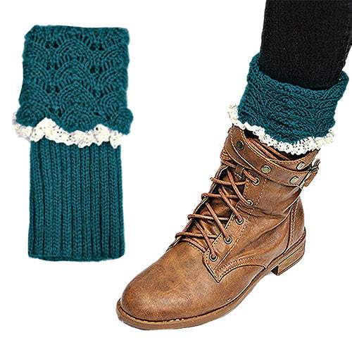 Emerald Scale Crochet Leg Warmer Boot Topper - Madeline Love - Flyclothing LLC