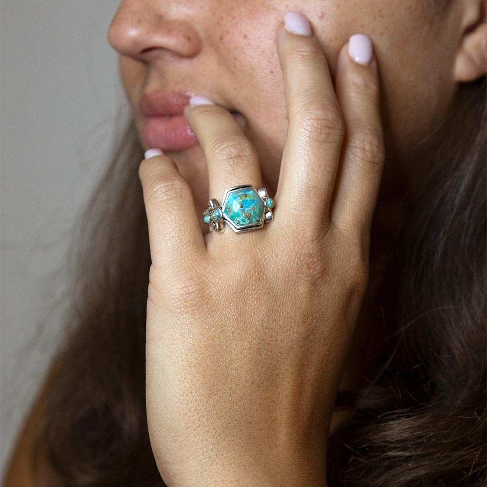 Emile Blue Turquoise and Sterling Silver Ring - Barse Jewelry - Flyclothing LLC