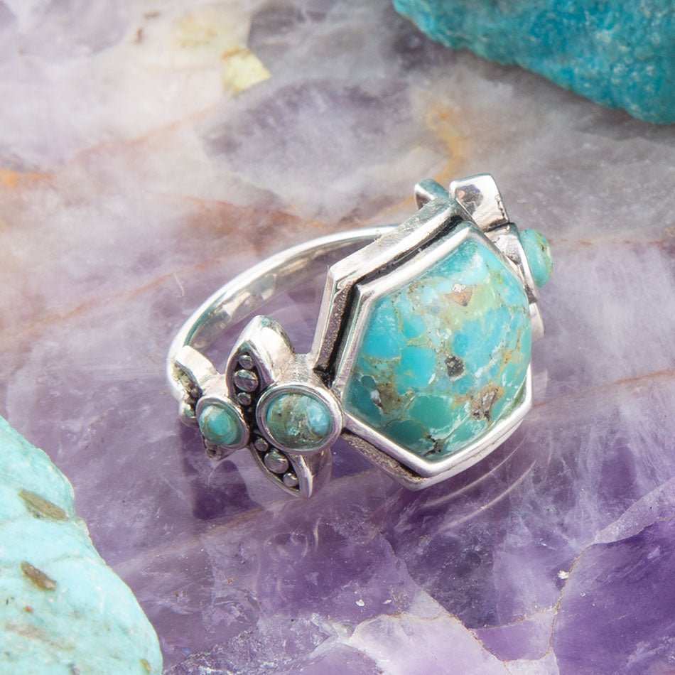 Emile Blue Turquoise and Sterling Silver Ring - Barse Jewelry - Flyclothing LLC