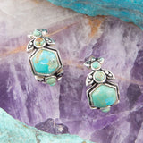 Emile Blue Turquoise Sterling Silver Hoop Earrings - Barse Jewelry - Flyclothing LLC