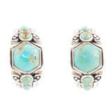 Emile Blue Turquoise Sterling Silver Hoop Earrings - Barse Jewelry - Flyclothing LLC