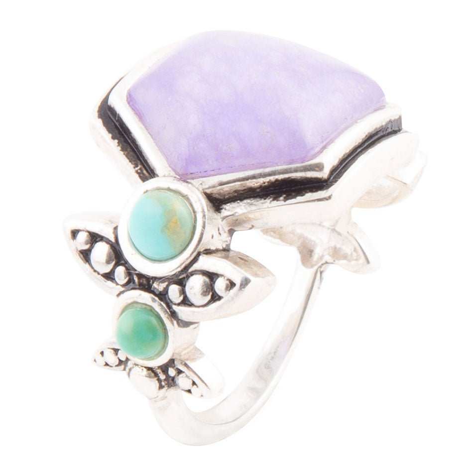 Emile Purple Quartz and Blue Turquoise Sterling Silver Ring - Barse Jewelry - Flyclothing LLC