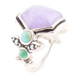 Emile Purple Quartz and Blue Turquoise Sterling Silver Ring - Barse Jewelry - Flyclothing LLC