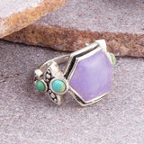 Emile Purple Quartz and Blue Turquoise Sterling Silver Ring - Barse Jewelry - Flyclothing LLC