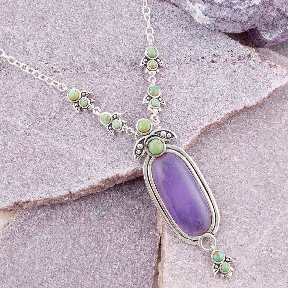 Emile Purple Quartz Sterling Silver Pendant Necklace - Barse Jewelry - Flyclothing LLC