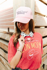 Emotional Support Beverage Pink Trucker Hat - Wild Junkie - Flyclothing LLC