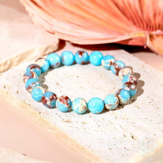 Empath’s Shield - Aqua Terra Jasper Bracelet - Conscious Items - Flyclothing LLC