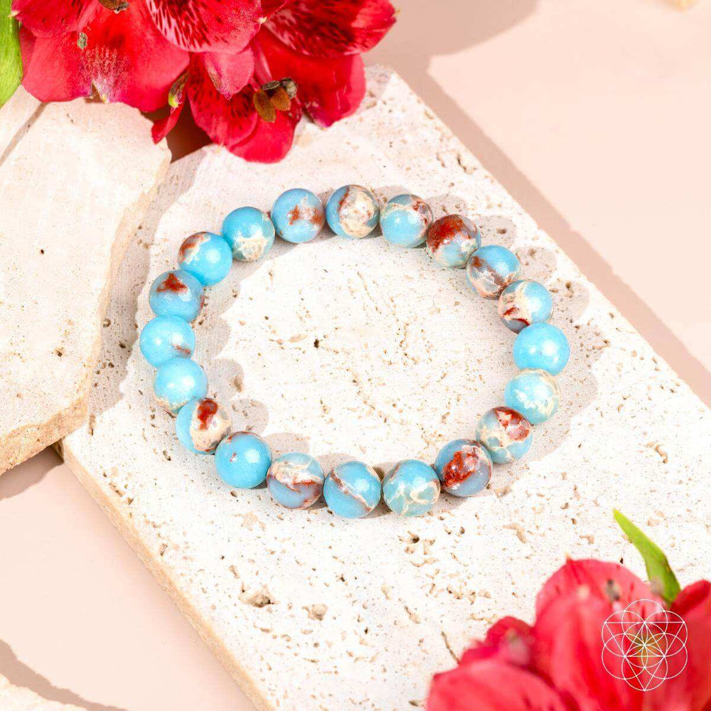 Empath’s Shield - Aqua Terra Jasper Bracelet - Conscious Items - Flyclothing LLC