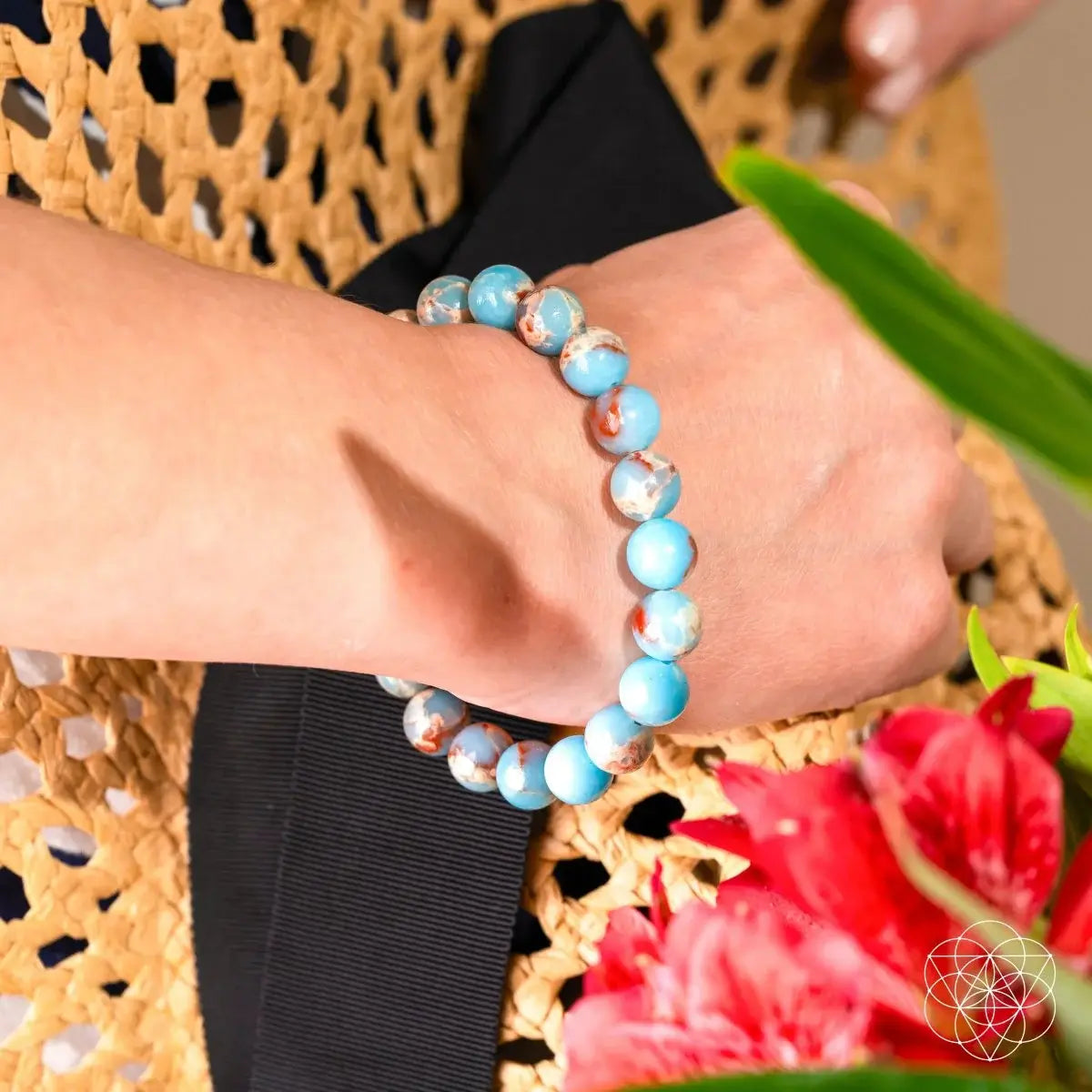 Empath’s Shield - Aqua Terra Jasper Bracelet - Conscious Items - Flyclothing LLC