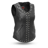 Empress Women's Motorcycle Leather Vest - First Manufacturing Company - Flyclothing LLC
