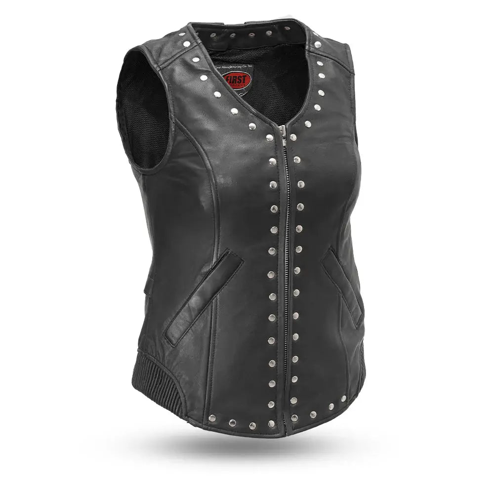 Empress Women's Motorcycle Leather Vest - First Manufacturing Company - Flyclothing LLC