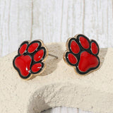 Enamel Game Day Paw Stud Earrings - Madeline Love - Flyclothing LLC