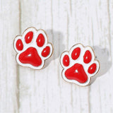 Enamel Game Day Paw Stud Earrings - Madeline Love - Flyclothing LLC