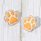 Enamel Game Day Paw Stud Earrings - Madeline Love - Flyclothing LLC
