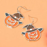 Enamel Halloween Pumpkin Dangle Earrings - Madeline Love - Flyclothing LLC