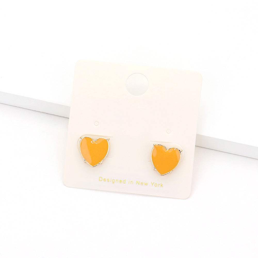 Enamel Heart Stud Earrings - Madeline Love - Flyclothing LLC