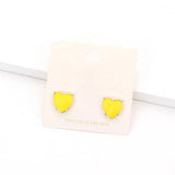 Enamel Heart Stud Earrings - Madeline Love - Flyclothing LLC